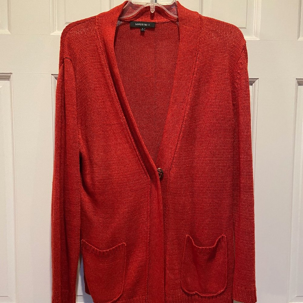 Lafayette 148 Cardigan Sweater - Orange